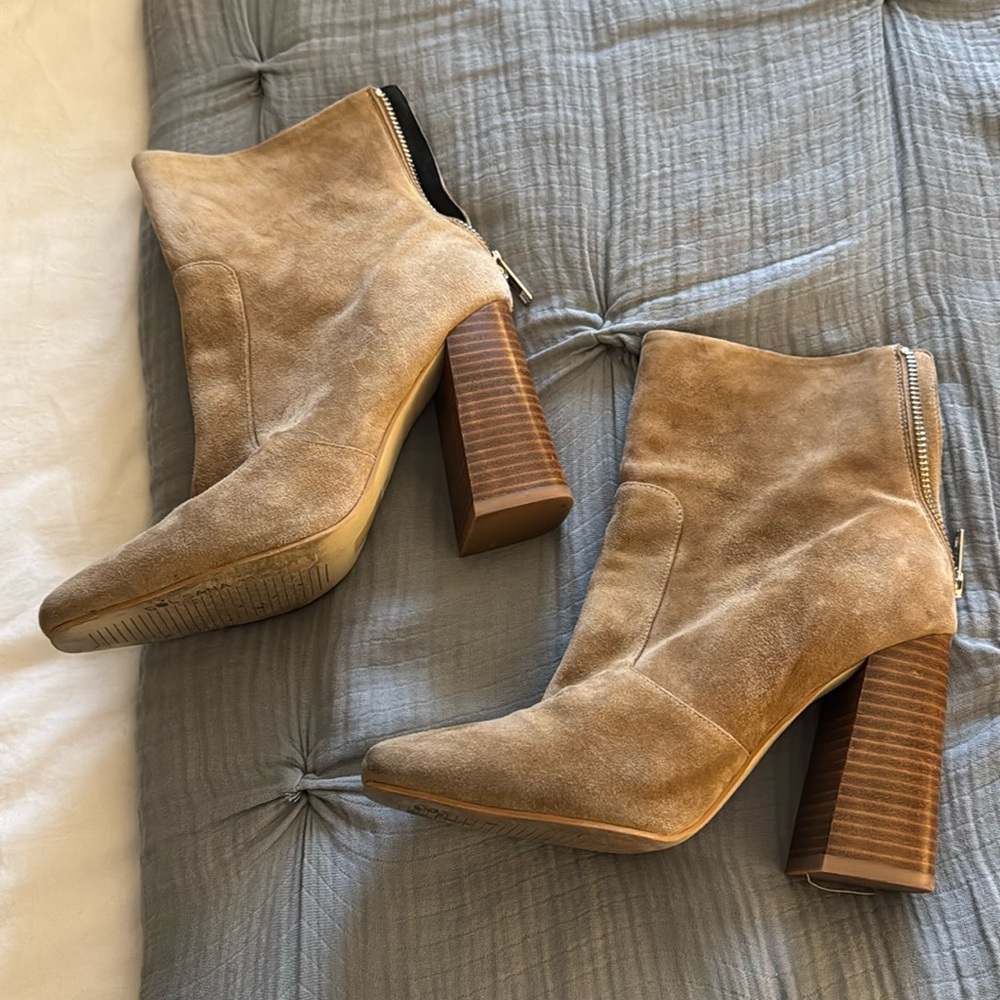 SUEDE Block Booties - Sz 38 (US 8)